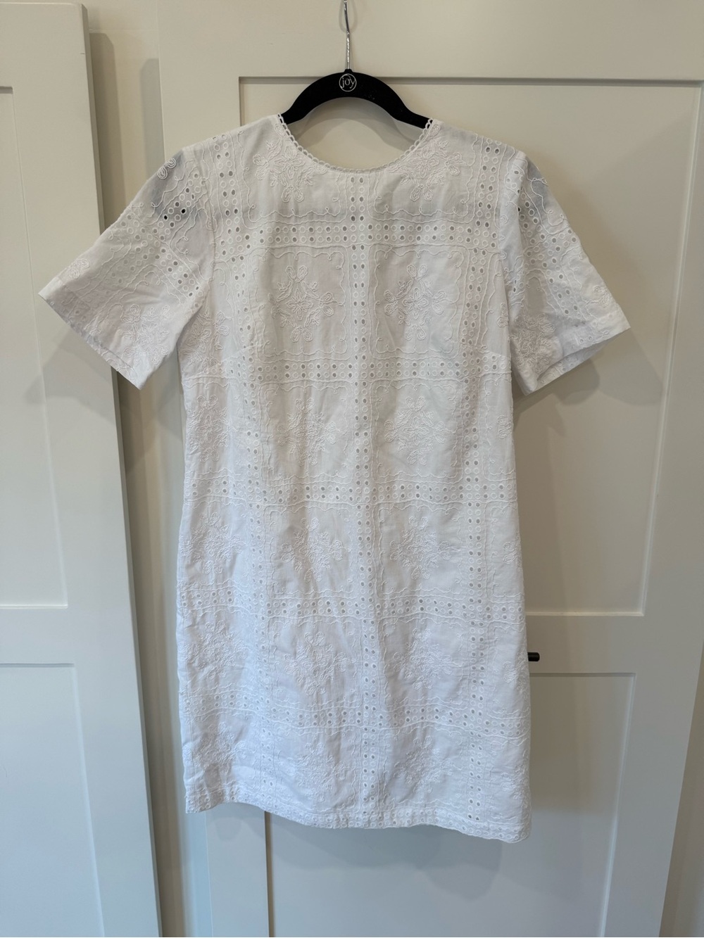 White Eyelet Shift Dress